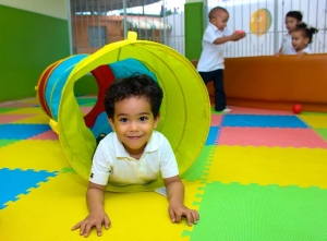An under-five playing at pre-school