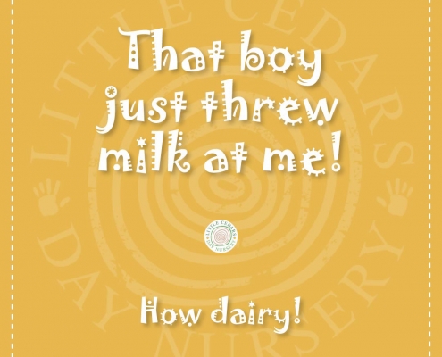 That boy just threw milk at me! That boy just threw milk at me!
