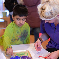 Sensory play activity with staff at the Streatham Nursery
