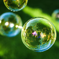 Children love playing with bubbles