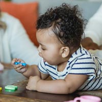 Anything that's small enough to potentially block a child's airway should be tidied away, out of reach.