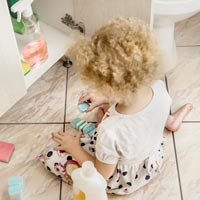 Children should not be able to access the contents of cupboards containing hazardous products like dishwasher pods, bleach, etc.