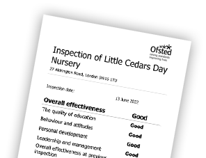 A Good Ofsted rating for Little Cedars Nursery in Streatham