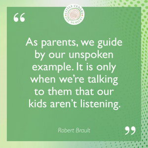 As parents, we guide by our unspoken example. It is only when we’re talking to them that our kids aren’t listening.