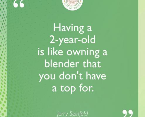 Having a 2-year-old is like owning a blender that you don't have a top for.