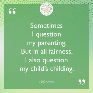 Sometimes I question my parenting. But in all fairness, I also question my child's childing.