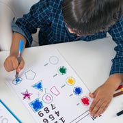 Young children can look for shapes derived from maths such as circles, squares, and triangles.