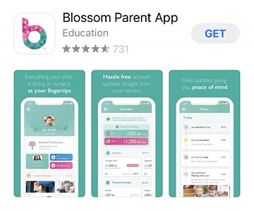 The Blossom Parent App (shown for IOS). Download links are available for IOS and Android later in this article. The Blossom Parent App (shown for IOS). Download links are available for IOS and Android later in this article.
