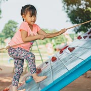 It's important to teach children a safe approach to climbing.
