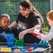 The outdoors gives children a myriad of opportunities for creative play.