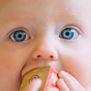 Blue or grey eyes are common during infancy in Northern Europe.