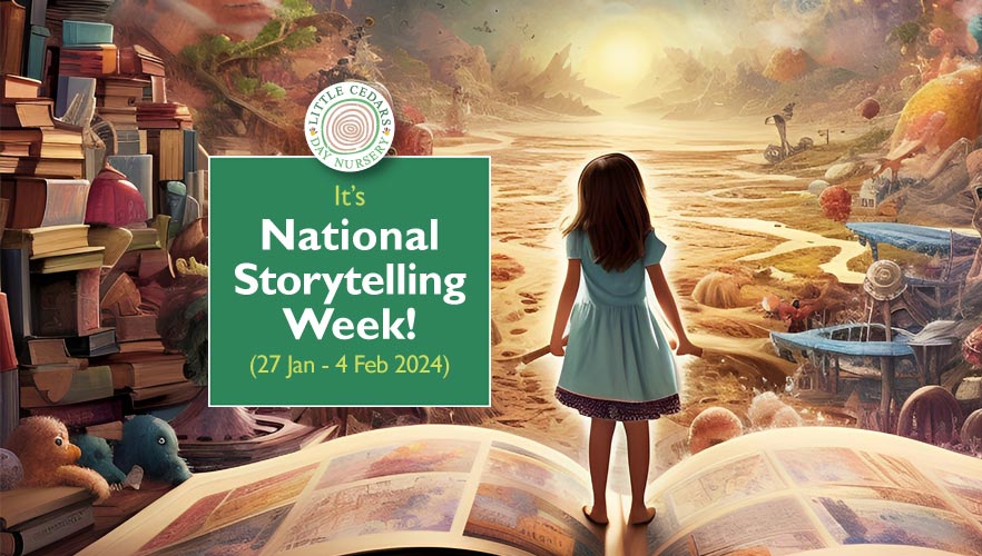 National Storytelling Week (27 Jan - 4 Feb 2024) — a fun & beneficial activity for children & families. National Storytelling Week (27 Jan - 4 Feb 2024) — a fun & beneficial activity for children & families.