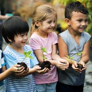 Children love planting in our garden and learning about nature, responsibility, and caring for other living things.