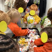 Earlier in the term, nursery children enjoyed an array of fun, sensory activities involving colour and snow foam.
