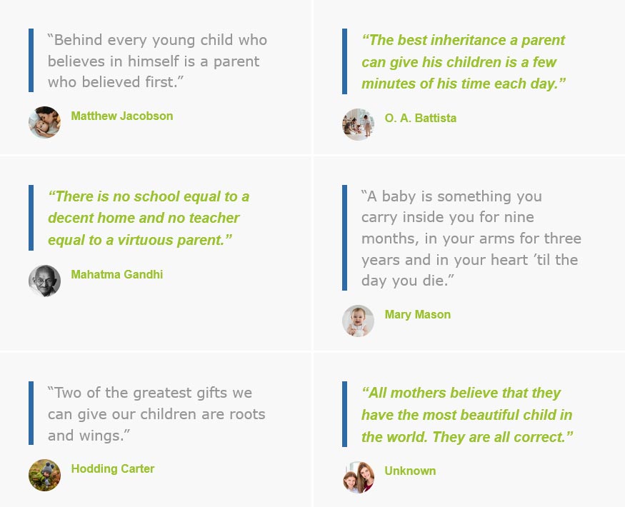 Some of the inspiring quotes for parents.
