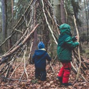 Children will love constructing home-made dens outdoors.