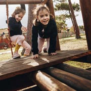 Children will enjoy competing on an obstacle course.