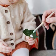 Painting leaves with paint. Painting leaves with paint.