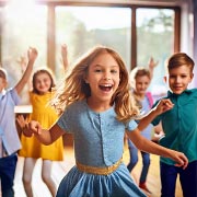 A dance party is great for burning off extra energy indoors and it's immense fun.