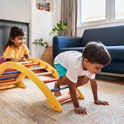 Create an exciting obstacle course for little ones to navigate, crawl through, jump over, and balance along.