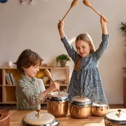 Create shakers using rice or dried pasta in bottles — or use pots and pans as drums and wooden spoons as drumsticks.