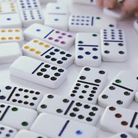Dominoes are a great way for children to learn about number matching.