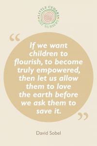 If we want children to flourish, to become truly empowered, then let us allow them to love the earth before we ask them to save it.