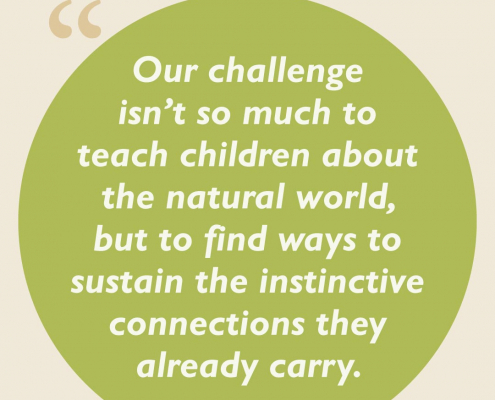 Our challenge isn't so much to teach children about the natural world, but to find ways to sustain the instinctive connections they already carry.