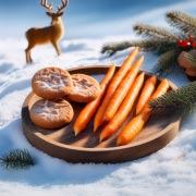 Children will love putting out biscuits and carrots for Santa's reindeer — show them how the carrots have been nibbled on Christmas morning!