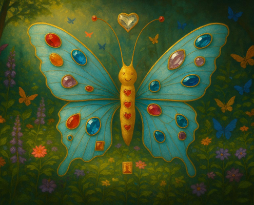 Archie's butterfly transformed by Copilot AI