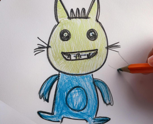 Child's drawing of an alien